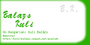 balazs kuli business card